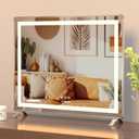 Vanity Mirror With Lights, 24" X 20" LED Makeup Mirror, Lighted Makeup Mirror With Dimmable 3 Modes, Touch Screen Control Vanity Mirror Square Silver(24 * 20)