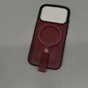 for iPhone 17 Pro Leather Case with Stand, Anti-Slip Grip Ring, Fits for MagSafe (Burgundy, iPhone 17 Pro)