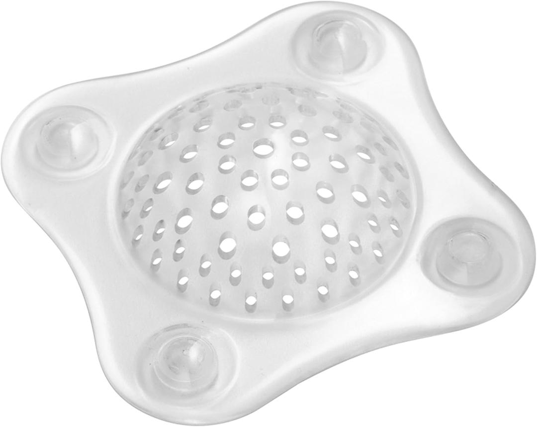 iDesign Bathroom Shower Drain Cover, Hair Catcher - Clear