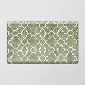 FRESHMINT Trellis Kitchen Mat 0.47" Thick Anti-Fatigue Cushioned Kitchen Mats 17.3"x28" for Floor, Waterproof Non Slip Comfort Standing Mat Kitchen Rug for Kitchen Decor Sink Office, Sage Green