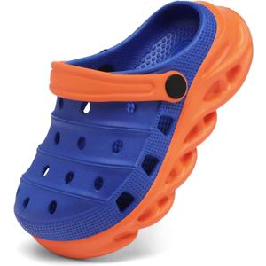 Toddler Kids Clogs Slip on Slide Sandals Slippers for Beach Pool Garden (Kleinblue/Orange)