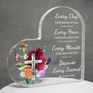 Christian Gifts for Women Birthday, Inspirational Gifts for Women Friends, Acrylic Bible Verse Desk Decor, Religious Gifts for Sister, Mom, Mother, Scripture Home Decorative Signs