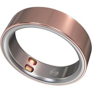 Smart Ring Health Tracker 5ATM Waterproof Sport Ring Exclusive Vibration Alerts Titanium Blood Oxygen/Sleep/Emotional Management Women Cycle Prediction Compatible with iOS/Android Dusk Rose Gold 8.5