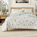 Great Bay Home Lodge Quilt Set - 3-Piece Full/Queen Size Rustic Bedding Set - Lightweight, All-Season, Reversible Bedspread (Grey/Green)