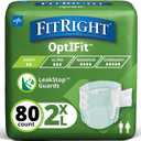 FitRight Extra+ Adult Diapers, Disposable Incontinence Briefs, Leak-Proof Diaper, Absorbent Briefs For Men and Women, Maximum Protection, 2XL, 60 – 70 in, 20 briefs per bag, 80 briefs per case