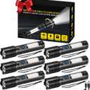 6Pack Small Flashlight Powerful, 7Mode Rechargeable Flashlights High Lumens, Adjustable Tactical Flashlight Pocket, Super Bright LED Flash Light, Mini Portable Flashlights for Home Emergencies Camping