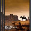 A PLUS MAX 13x19 Picture Frame Set of 3, Black Engineered Wood Frame for 13 x 19 Inch Picture Poster Photo, Light Weight 13 by 19 Frame with Wood-grain for Wall - 3 Pack/Black/13 x19