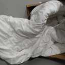 Andency White Queen Comforter Set(90x90Inch), 3 Pieces Cute Pinch Pleat Bedding Comforters & Sets for Queen Bed, Soft Lightweight Fluffy Down Alternative All Season Bed Set