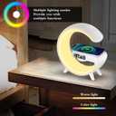 Alarm Clocks For Bedrooms White Speaker Wireless Charger Smart Light Sound Machine Smart Alarm Clocks for bedrooms Night Light Lamp Sunrise Alarm Clock Restroom Bedroom 6.14 inch(Mini-Style G63)