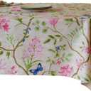 Rectangle Table Cloth,100% Waterproof Tablecloth Oil Proof Spill Proof Vinyl Table Cloth, Wipe Clean Plastic Table Cover for Dining, Camping, Indoor and Outdoor 54" x 78",Pink