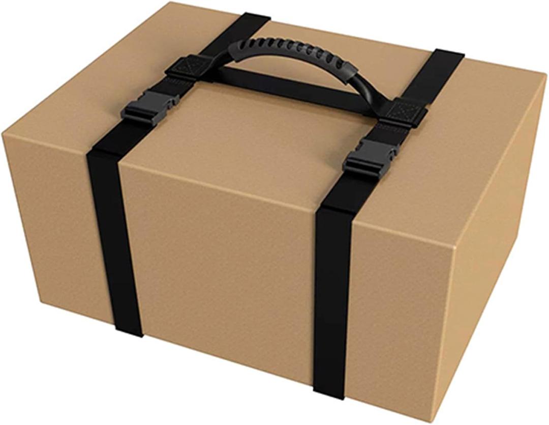 Box Carrying Strap with Handle - SnowGesh Portable Handle Securing Straps for Heavy Boxes, Moving Straps Adjustable H-Style Lifting Belt, Ideal for Moving, Luggage, Groceries, 61 inch (H-shaped)