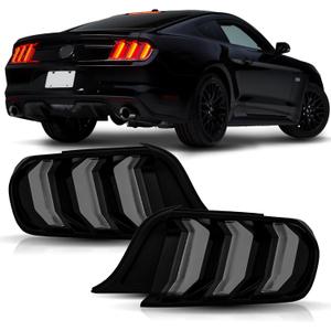 Smoke Lens LED Tail Lights Assembly Compatible with 2015-2023 Ford Mustang Taillights Rear Brake Lamp w/Sequential Signal Light
