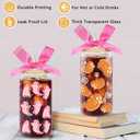 2 Pack Halloween Ghost Iced Coffee Glass Tumbler Cups with Lids and Straws - 16Oz Spooky Halloween Ghost Glass Tumbler Gifts With Pink Bow-knot for Women, Girls, Kids