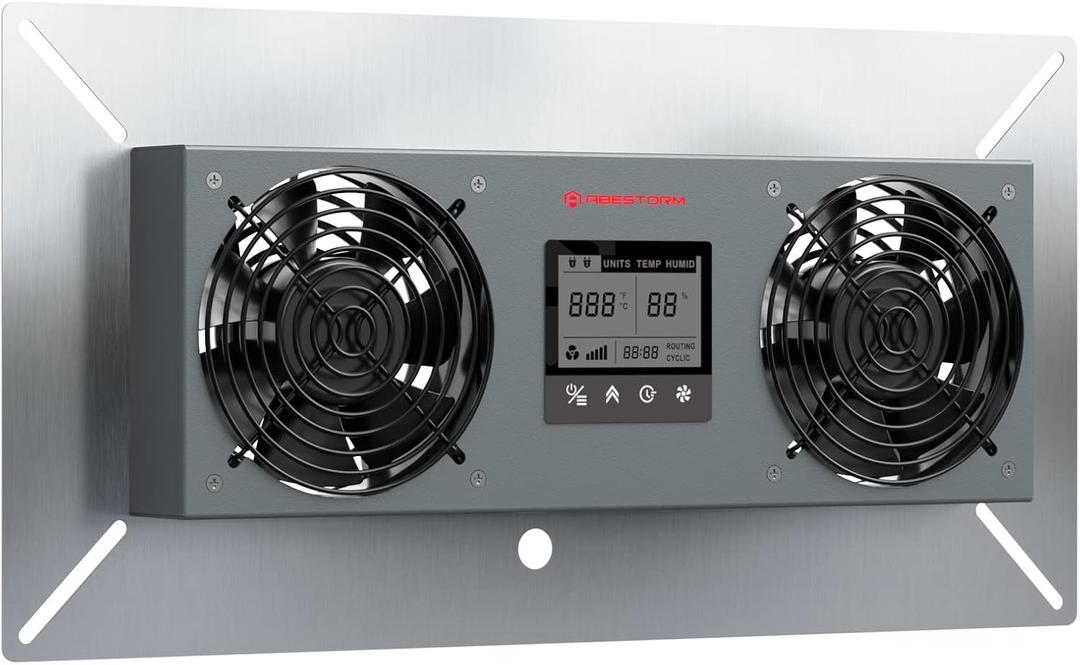 Abestorm Crawlspace Ventilation Fan, Crawl space Ventilator Fan with Humidistat, Temperature Controller, Moisture Reducing, for Crawl Spaces Garage Attic Hydroponics Grow Tents, 240CFM Air-out