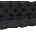 Outsunny 59" x 38" Tufted Bench Cushion for Outdoor Furniture, 3-Seater Replacement for Swing Chair, Patio Sofa/Couch, Overstuffed, Includes Backrest, Black