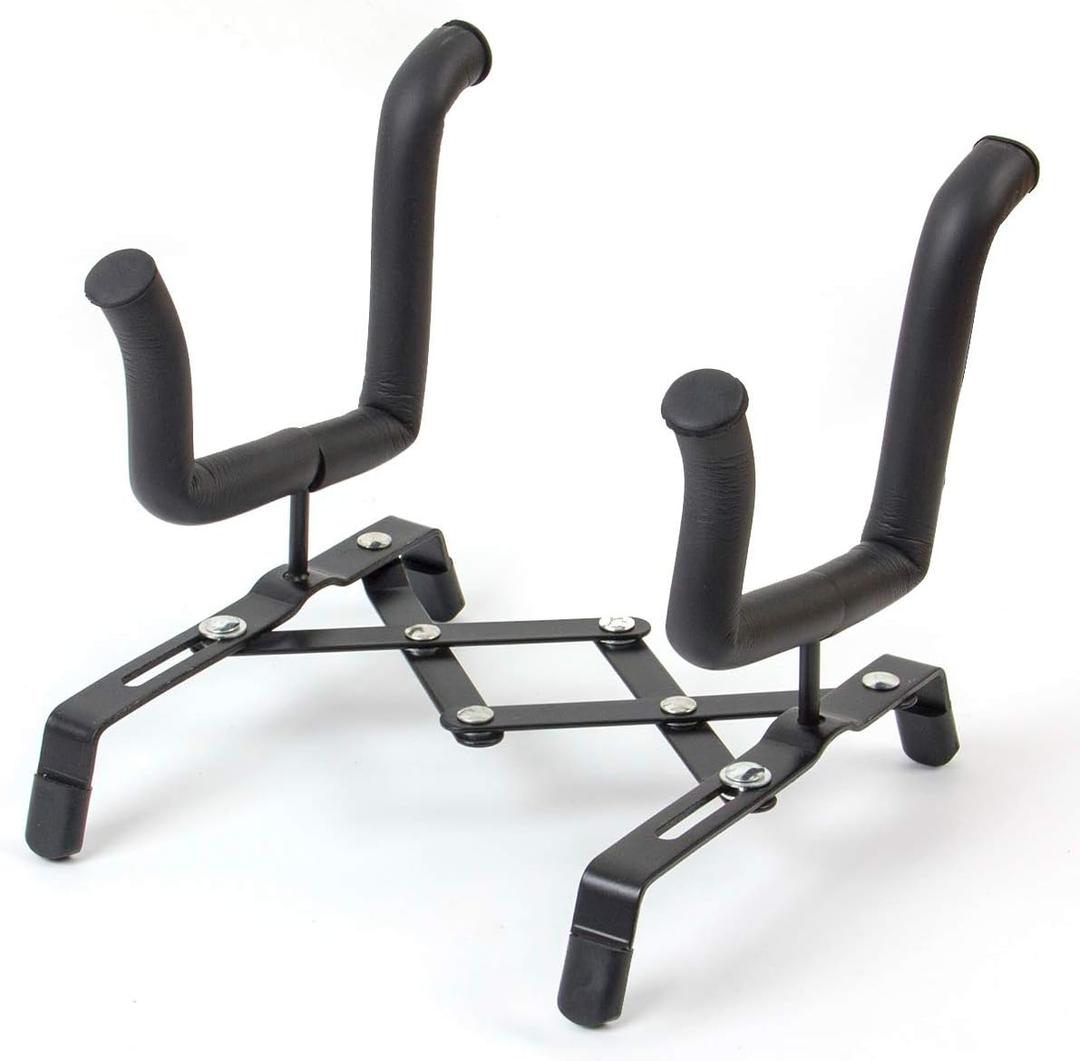 2 x lotmusic Ukulele Violin Stand Holder Foldable for Soprano Concert Tenor Ukelele 4/4 3/4 2/4 1/4 Violin Metal Black From Kmise