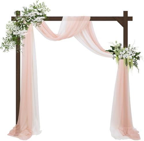 AZAMIA 7.38FT Wooden Wedding Arch Wood Square Arch Backdrop Stand for Ceremony, Wedding Arbor Frame for Indoor Outdoor Wedding Party Garden Decorations
