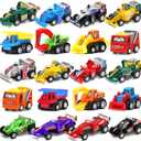 Pull Back Car, 20 Pcs Assorted Mini Truck Toy and Race Car Toy Kit Set, Play Construction Vehicle Playset for Boy Kid Child Party Favors Birthday Game Supplies Pinata Stuffers Easter Egg Hunt Fillers