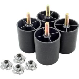 4Pcs 2.5 Inch Sofa Legs, Tapered Furniture Legs Plastic Couch Feet with M8 Hanger Bolts for Sofa Dresser Cabinet Chair Bed Coffee Table (Conical Type)