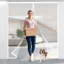 Titan Mall 72x80" Upgraded Magnetic Screen Door with Durable Fiberglass Mesh Curtain Fits Door Full Frame Seal Loop Fits Door- White