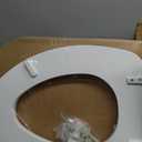 Mayfair Padded Toilet Seat, Cushioned Soft Vinyl over Wood Core Seat, Secure Hinges, Easy Clean, Made in USA, Elongated, White