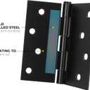 goldenwarm 3 Pack Matte Black Door Hinges, 4 x 4 Inch Black Interior Door Hinges with Square Corners