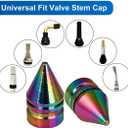 3 x DBlosp Car Tire Valve Stem Caps, 4 PCS Alloy Tire Valve Stem Caps, Durable & Stylish Air Caps for Cars, SUVs, Trucks, Bikes, Motorcycles - Corrosion Resistant, Leak-Proof Accessories