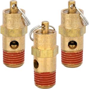 3 Pcs 1/4" NPT Air Compressor Pressure Relief Valve Check Valve For Automatic Pressure Release When Overloaded200 PSI Set Pressure