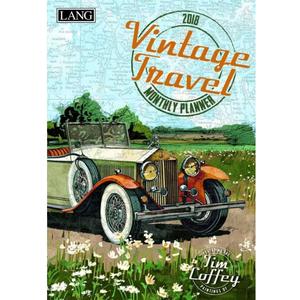 LANG - 2018 Monthly Planner -"Vintage Travel", Artwork by Tim Coffey - 13-Month: January 2018 - January 2019-8.5" x 12"