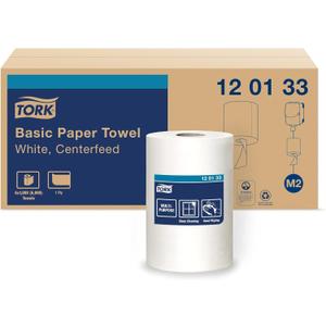 Tork Centerfeed Paper Wiper White M2, High Absorbency, 6 x 1000 Sheets, 120133