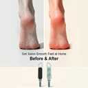Dry or Wet Foot Callus Remover - Dual-Sided Pedicure Tool with Hidden Brush & Non-Slip Grip for Home Salon Use (Green)
