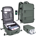 Large Travel Backpack For Women Men Airline Approved Carry On Backpack Flight Approved Waterproof Sports Luggage Backpack Casual Daypack Small Hiking Backpacks Grey Green