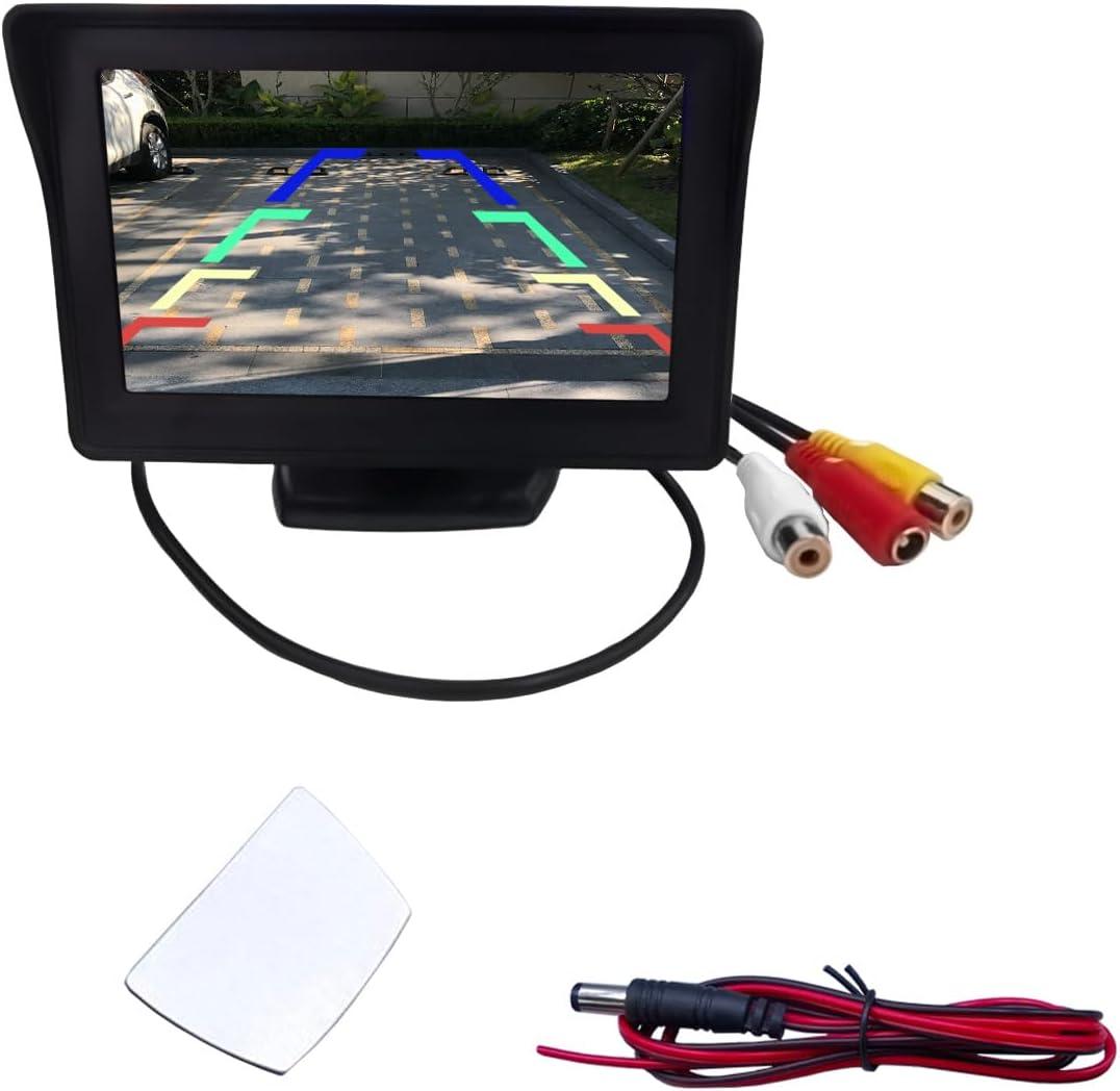 4.3 Inch TFT LCD Car Color Parking Aid System Monitor Display, Vehicle Rear View Reverse Monitor Screen for Parking, Car LED Backup Camera Video for Cars, Trucks, Pickups, SUVs