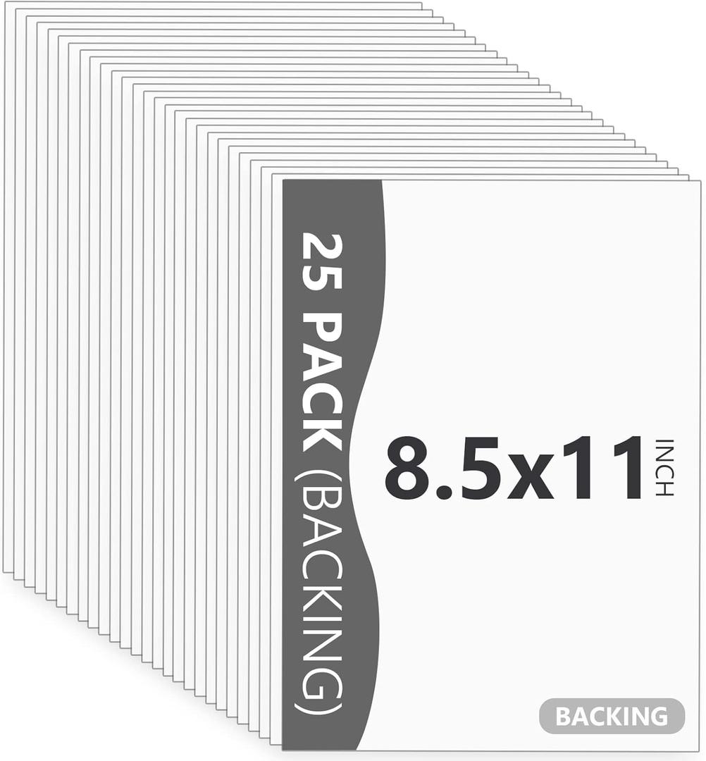 Somime 25 Pack Backing Boards Only - 8.5x11 Uncut White Mats Matboards, Acid Free & White Core Backerboards, Ideal for Photos/Pictures/Prints/Frames/Arts