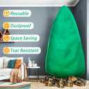 Upright Christmas Tree Storage Bag, Tapered Christmas Tree Cover for 7.5 FT Artificial Tree Standing with Ornaments, Tear Resistant Holiday Assembled Xmas Tree Bag with Zipper and Drawstring (Green)