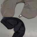 2 Pcs Neck Pillow Covers with Zipper, U Shaped Travel Pillow Case Cover, Replacement Neck Pillows Case, Washable oft Airplane Pillows Covers, Black Grey(Only Cover, No Filler)