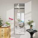 Full Length Mirror Door Hanging, 64X21 Full Length Hanging,Beveled Mirror FramelessBedroom, Wardrobe, Door (64 * 21 Inch)