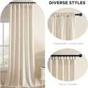 Joydeco Velvet Curtains White Blackout Curtains Thermal Insulated 108 inches Long Window Curtains Soft Room Darkening Drapes for Bedroom Living Room Elegant Rod Pocket 2 Panels Cream White