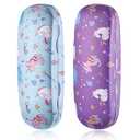 Weewooday 2 Pieces Eyeglasses Case Unicorn Hard Glasses Cases Sunglasses Protective Holder Christmas Glasses Sunglasses Gift for Kids Women Men Students, with Eyeglass Cleaning Cloth