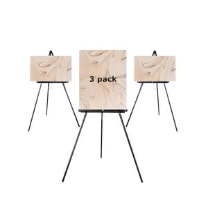 DJAR 63" Wooden Easel Stand for Sign, Dual-use Adjustable Height, Wood Floor Display Easel for Wedding, Welcome Board, Poster, Picture, Photo- Natural