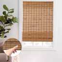 Cordless Bamboo Roman Shades, Roll Up Bamboo Window Shades for Interior Windows, Home and Garden, Light Filtering (72''W x 72''H) (Color 3)