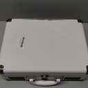 Record Player 3 Speeds Turntable with Bluetooth Built-in Battery Stereo Speakers Vintage Record Player Belt Driven Portable Suitcase PC Recording White