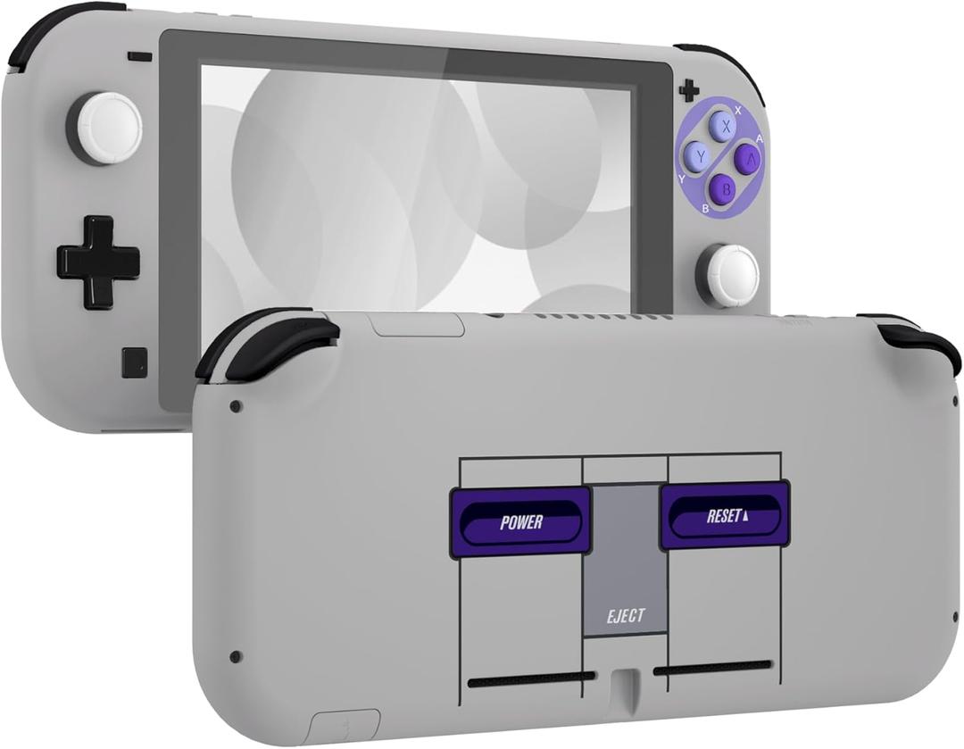 eXtremeRate Classic SNES Style DIY Replacement Shell for Nintendo Switch Lite, NSL Handheld Controller Housing w/Screen Protector, Custom Case Cover for Nintendo Switch Lite