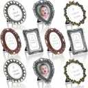 10PCS Small Picture Frames Mini Vintage Picture Frame 1 Inch Wallet Size Picture-Frames Assorted Colors Tiny Metal DIY Photo Frames for Tabletop Wall Display Old Fashioned Photoes Gallery Art Decor