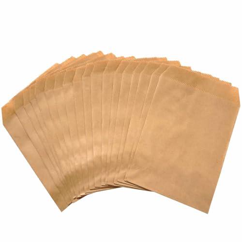 OTURGC 200 Pack Brown Kraft Paper Bags, 6" x 9", Gift Cards, Gift Candy, Cookies, Donuts, Crafts, Party Favors, Sandwiches, Jewelry Goods, Snack Bags, Flat Gift Bags (Brown, 6x9 Inch (Pack of 200))