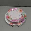 Mumufy 100 Pack Floral Paper Plates Watercolor Floral Dinner Plates and Pink Spring Flower Dessert Tea Party favors for Wedding Bridal Shower Engagement Birthday Dining