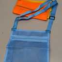 Mesh Bag for Holding Beach Shell,Toys (Blue&Yellow&Orange 3pack) Shell Collecting Bags for Kids, for Picking Up Shells (Multicolored)