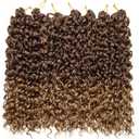 YXCHERISHAIR Curly Crochet Hair GoGo Curl Crochet hair for Women Deep Wave Braiding hair,Synthetic Bohemian Crochet Braid Water Wave Crochet hair Extensions(8Packs, 28Inch,33/27)