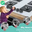 Press Gas Stove Knob Locks,6 Pack Stove Knob Safety Covers and 2 Pack Cabinet Door Child Lock with Strong Double-Sided Tape,Heat-Resistant Gas Stove Knob Protectors for Child Safety/Pet Safety