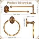 2 Pcs Antique Gold Toilet Paper Holder Towel Ring, Hand Towel Hanger Toilet Paper Roll Holder Wall Mount Retro Vintage Bathroom Hardware (Circle)